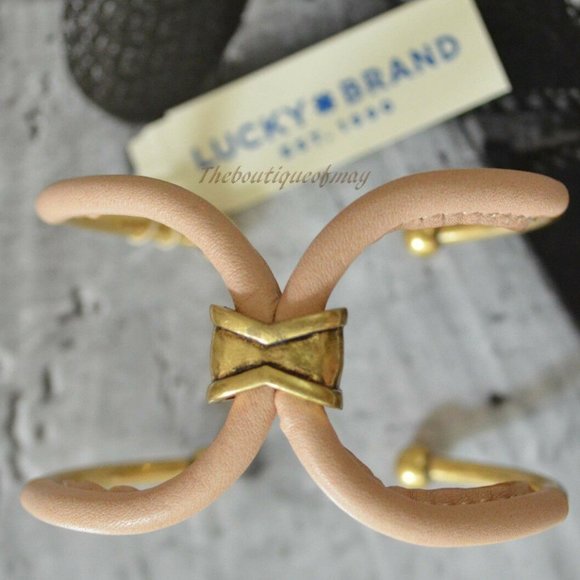 Lucky Brand Jewelry - NEW! Lucky brand Leather Gold-Tone Cuff Bracelet